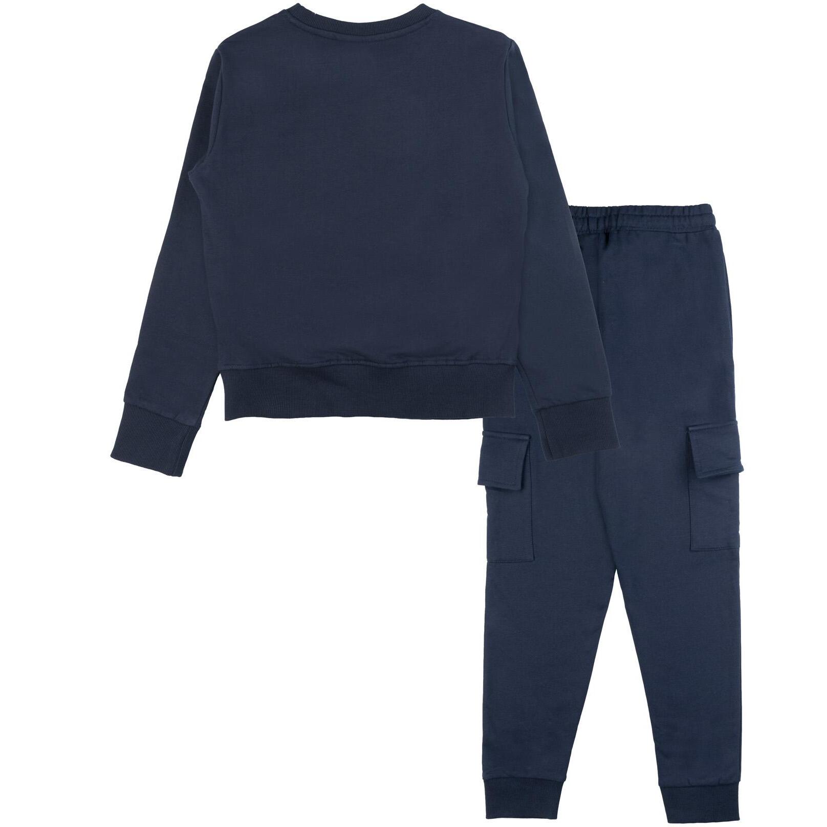 Chándal de invierno para niña Leone 1947 Nature, cuello redondo y pantalón cargo