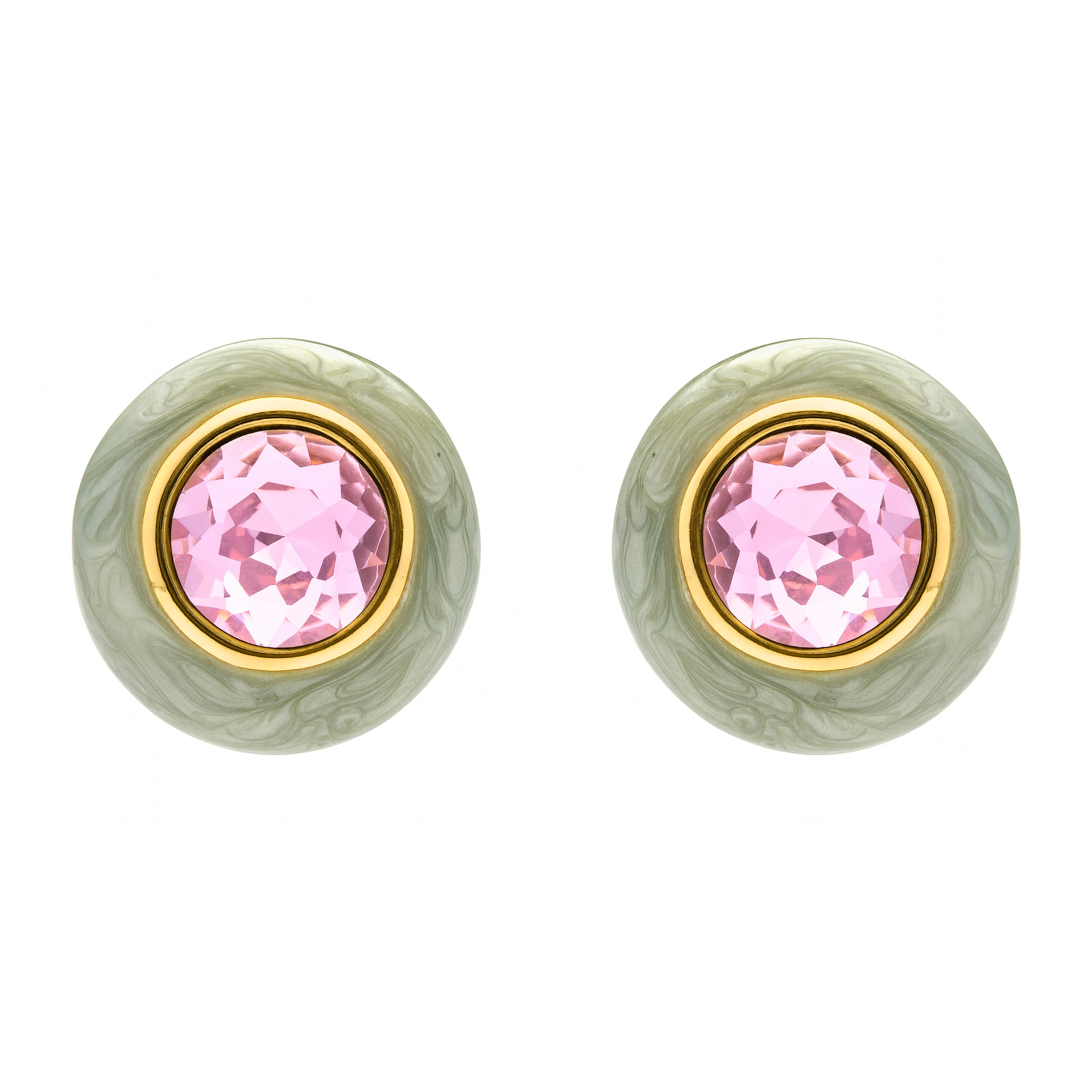 Pendientes de Circonita Rosa acabado en oro amarillo 18k