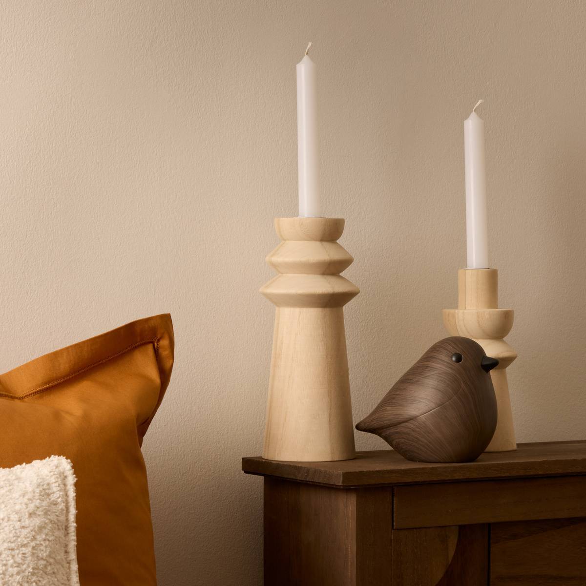 Oiseau céramique Automne H.12cm tabac