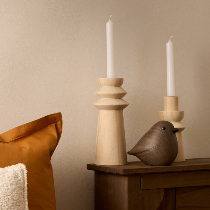 Oiseau céramique Automne H.12cm tabac