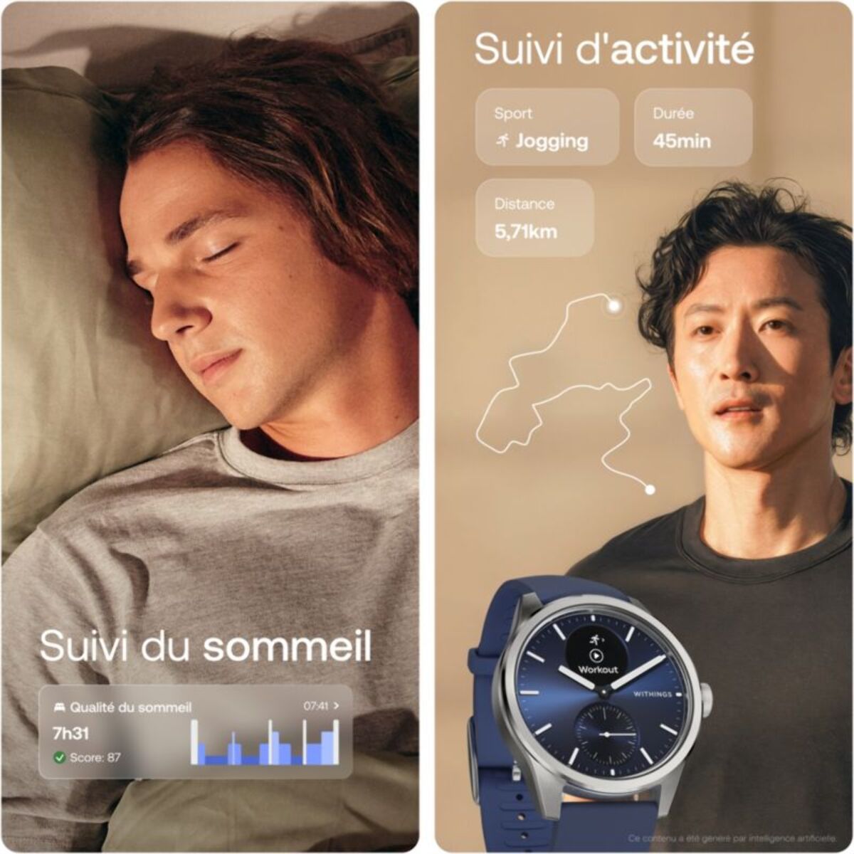 Montre santé WITHINGS Scanwatch 2 Blue Silver 42mm