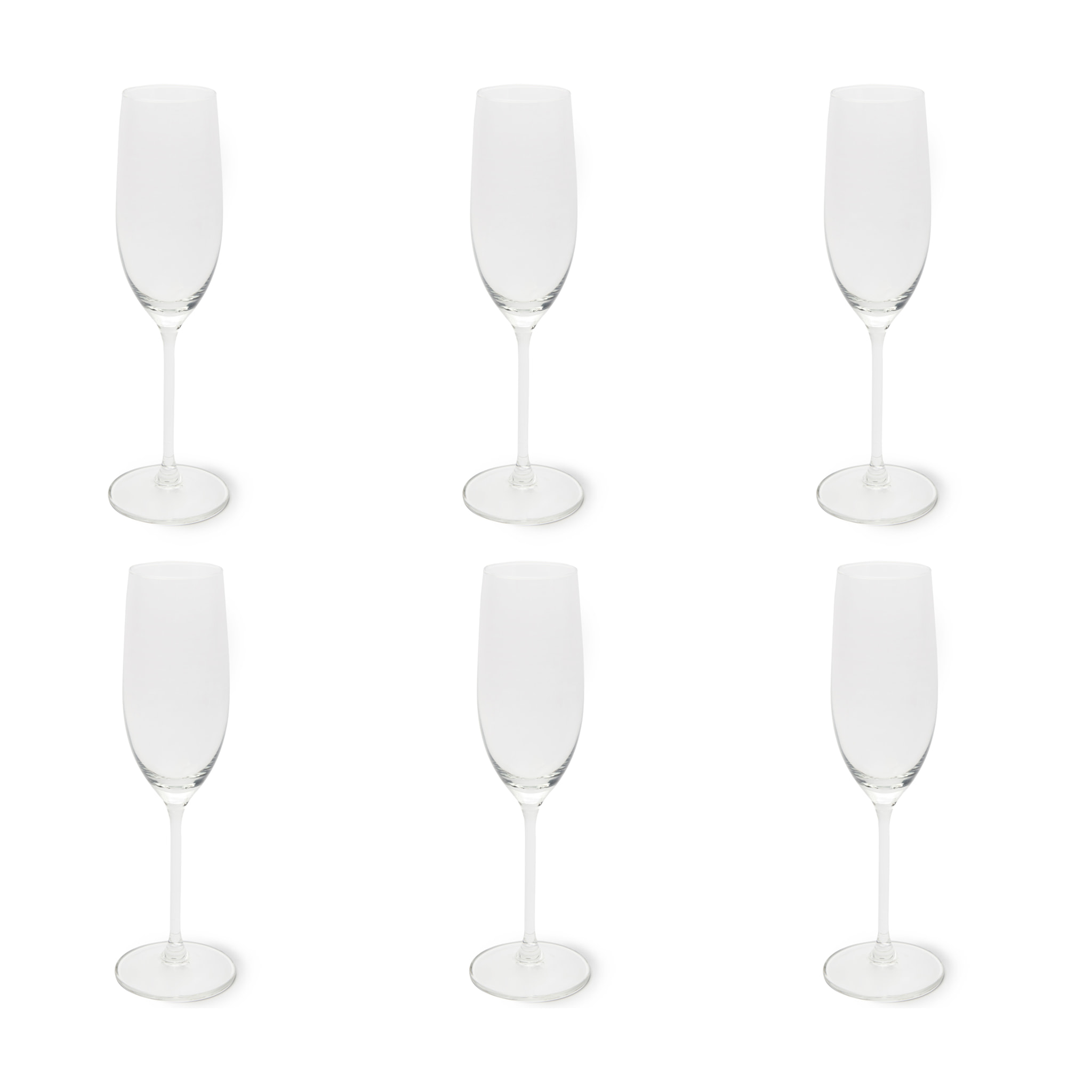 Set de 6 flûtes à champagne Excelsa – Bardolino, Verre Transparent 21 cl