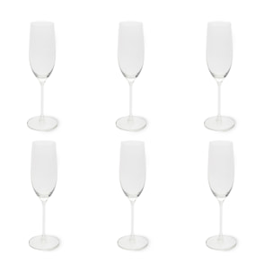 Set de 6 flûtes à champagne Excelsa – Bardolino, Verre Transparent 21 cl