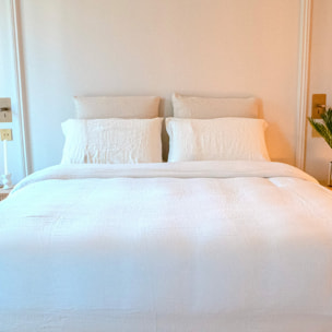 Drap-housse gaze de coton écrue - LOUISE