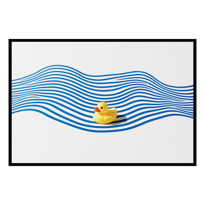 Affiche encadrée canard en plastique style minimaliste Affiche + cadre en métal - Noir
