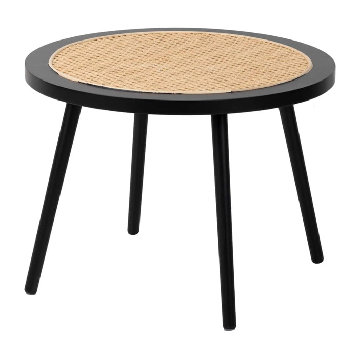 Mesa Madera Natural Negro 60x60x45 Cm