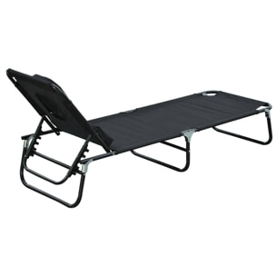 Transat de jardin – Pliable et confortable – Gain de place