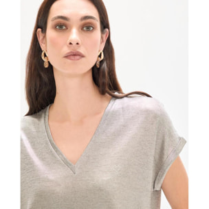 Maglietta laminata con scollo a V