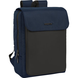 Mochila con solapa portatil 13,3+usb safta business "dark blue"