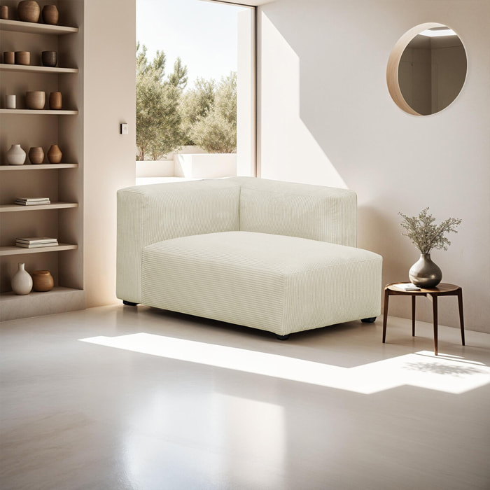 Méridienne d'angle à droite modulable en velours côtelé - MODULO
