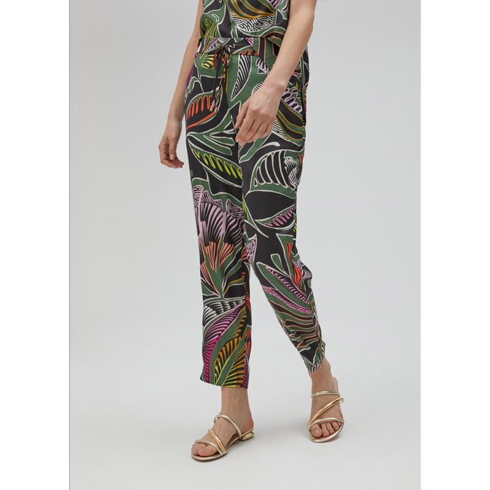 Pantaloni jogger stampa floreale