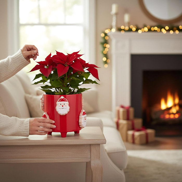 Cachepot con babbo natale - Pezzi 3 - ROSSO - Bianchi Dino SpA