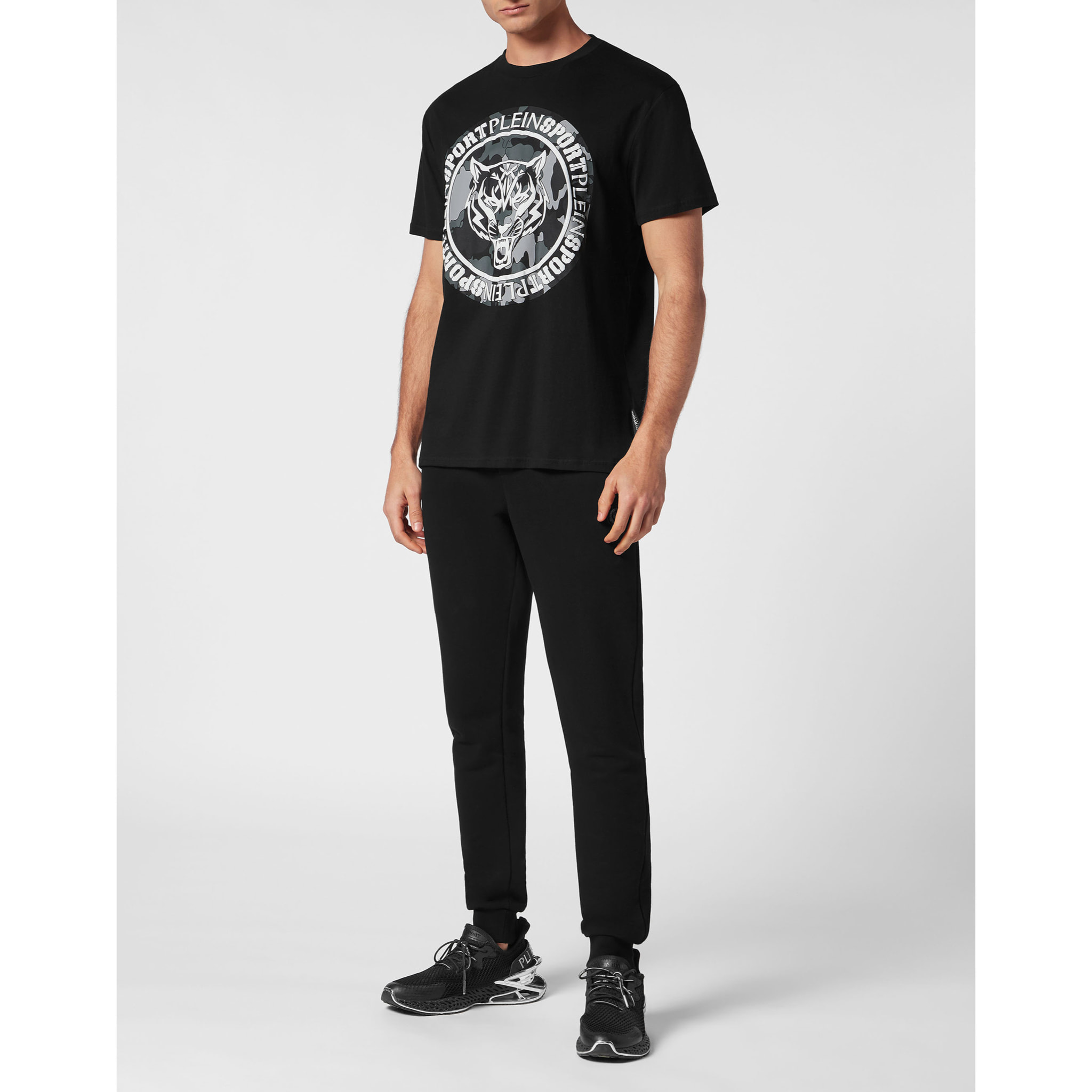 PLEIN SPORT T-Shirt Round Neck CARBON TIGER