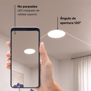 FORLIGHT Easy Circular - 2 Downlights con LED integrado 3000K para iluminar hacia abajo ON/OFF ø30cm Color Blanco