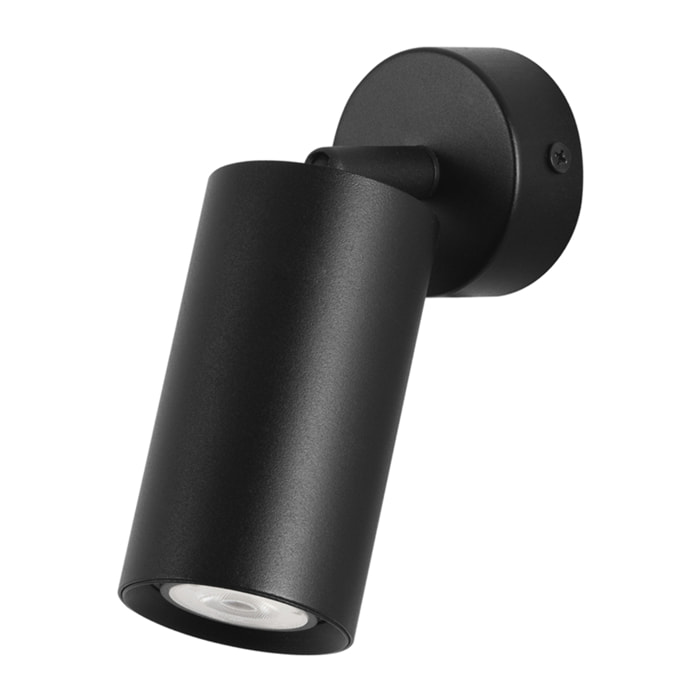 FORLIGHT Era - Aplique de Pared o Foco de Techo Orientable GU10. Diseño Minimalista de Color Negro