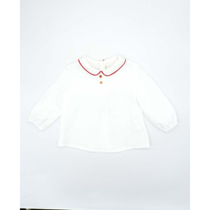 Camisa viella con cuello rojo y blanco