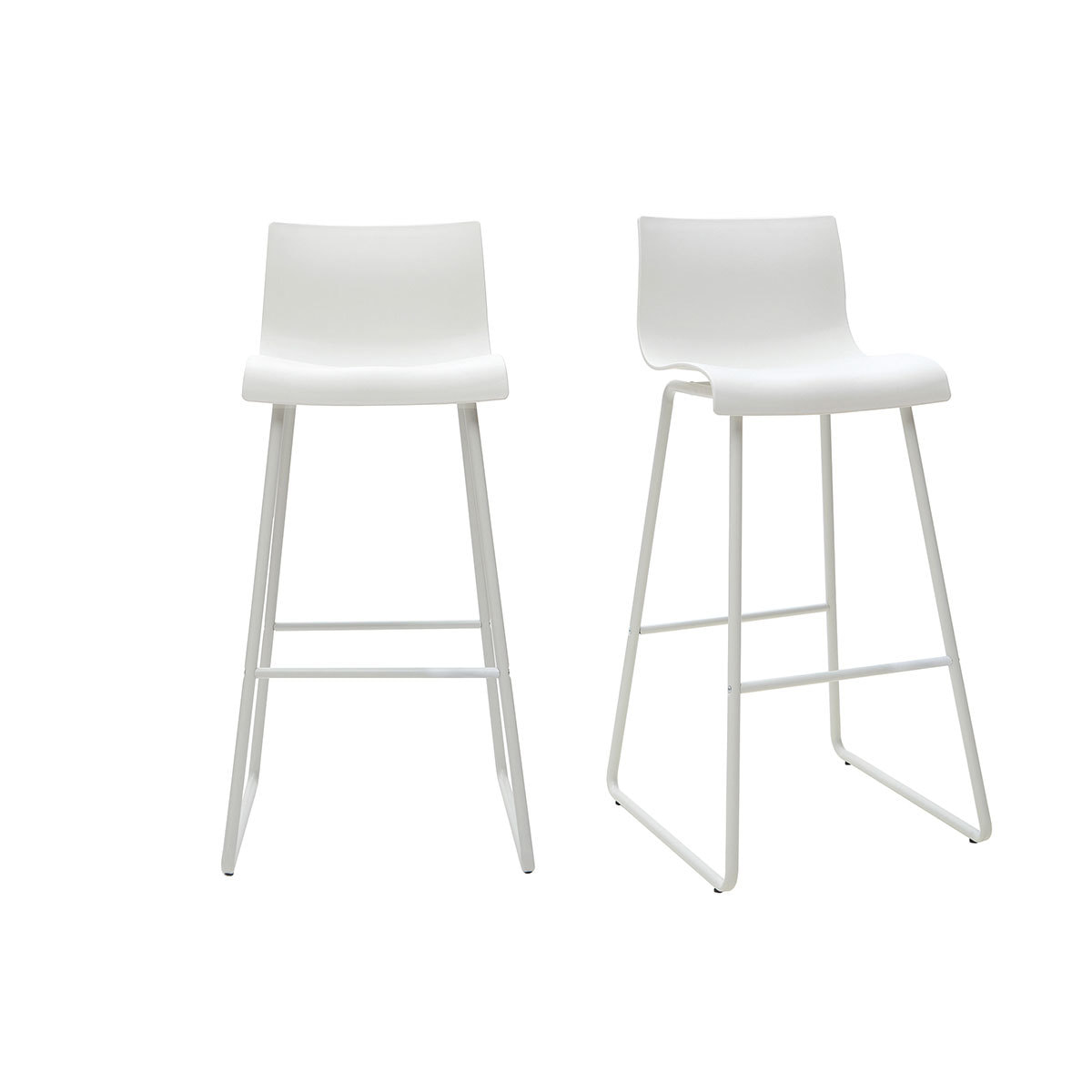 Tabourets de bar design blanc 76 cm (lot de 2) ONA