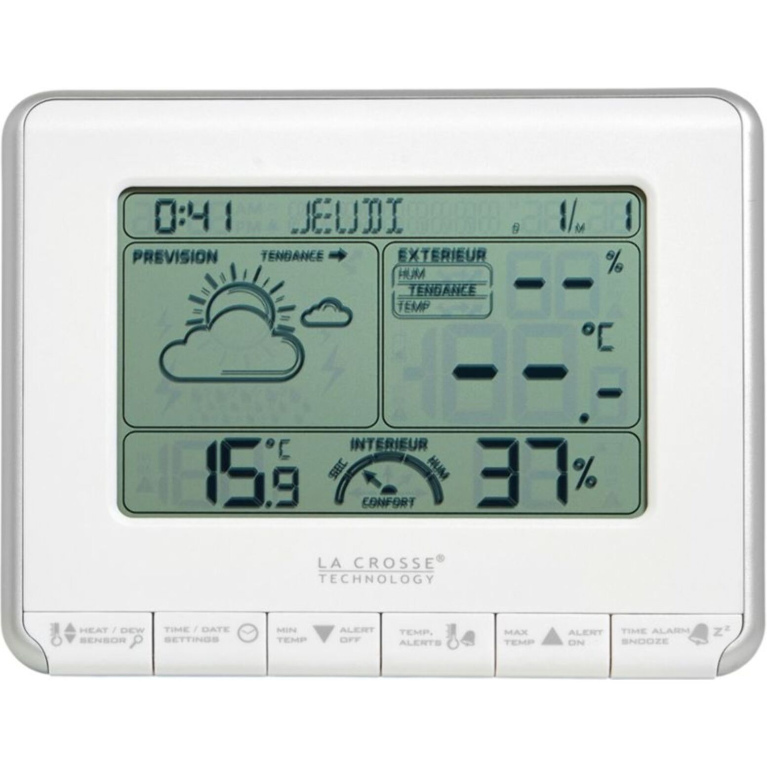 Station météo LA CROSSE WS6818 Blanc/Argent