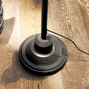 Lampadaire style néo-rétro métal noir - abat-jour réglable - H.152 cm