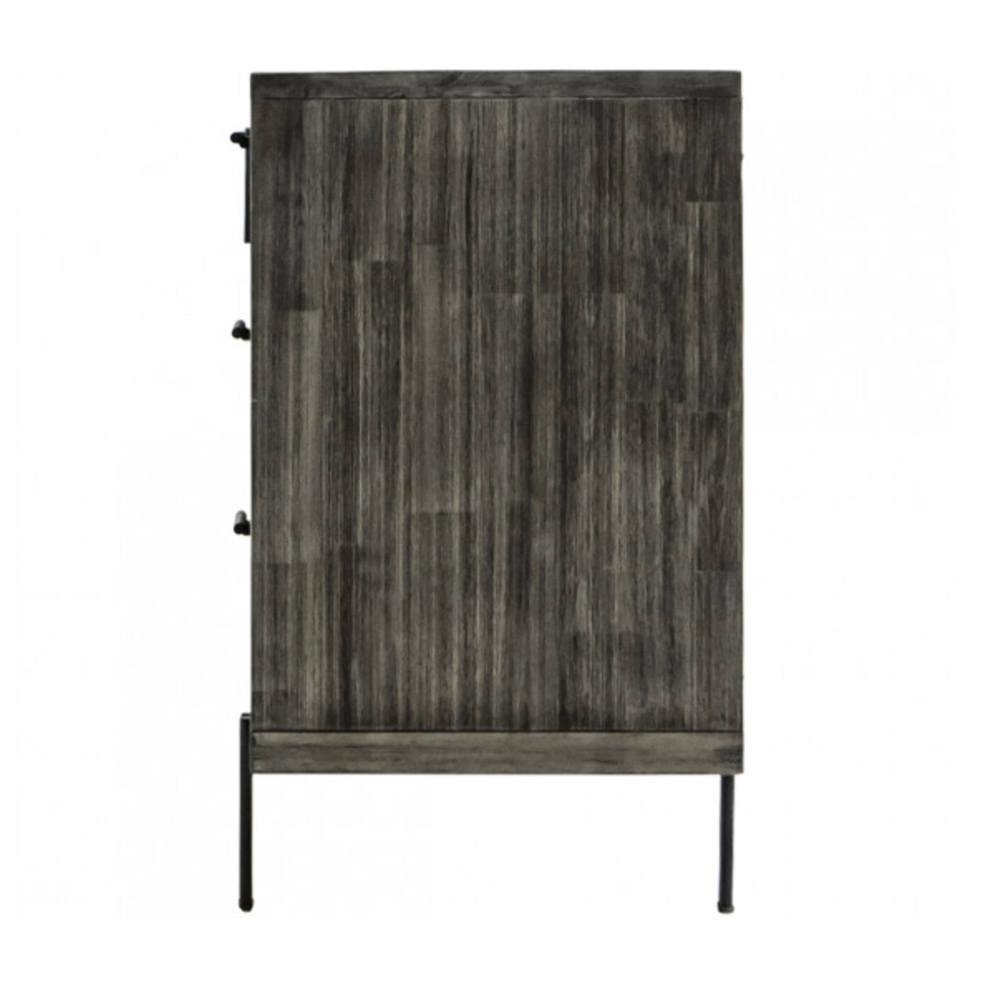 Buffet en bois massif cendré et métal noir - BELLAGIO