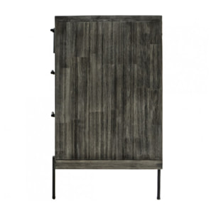 Buffet en bois massif cendré et métal noir - BELLAGIO