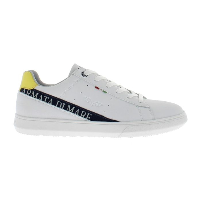 Armata di Mare Scarpe Uomo Court Sneakers Casual con Soletta Rimovibile in Memory Foam AMU S24M531 Off White Yellow