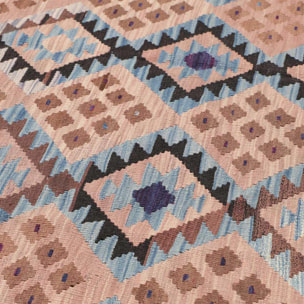 Tapis kilim au motif ethnique, tissé plat, laine, ZOJUBEF