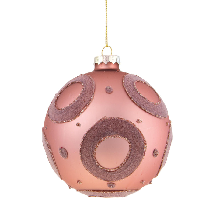 Sfera con Cerchi - Pezzi 4 - Colore Rosa - 10x10Hx10cm - Bianchi Dino