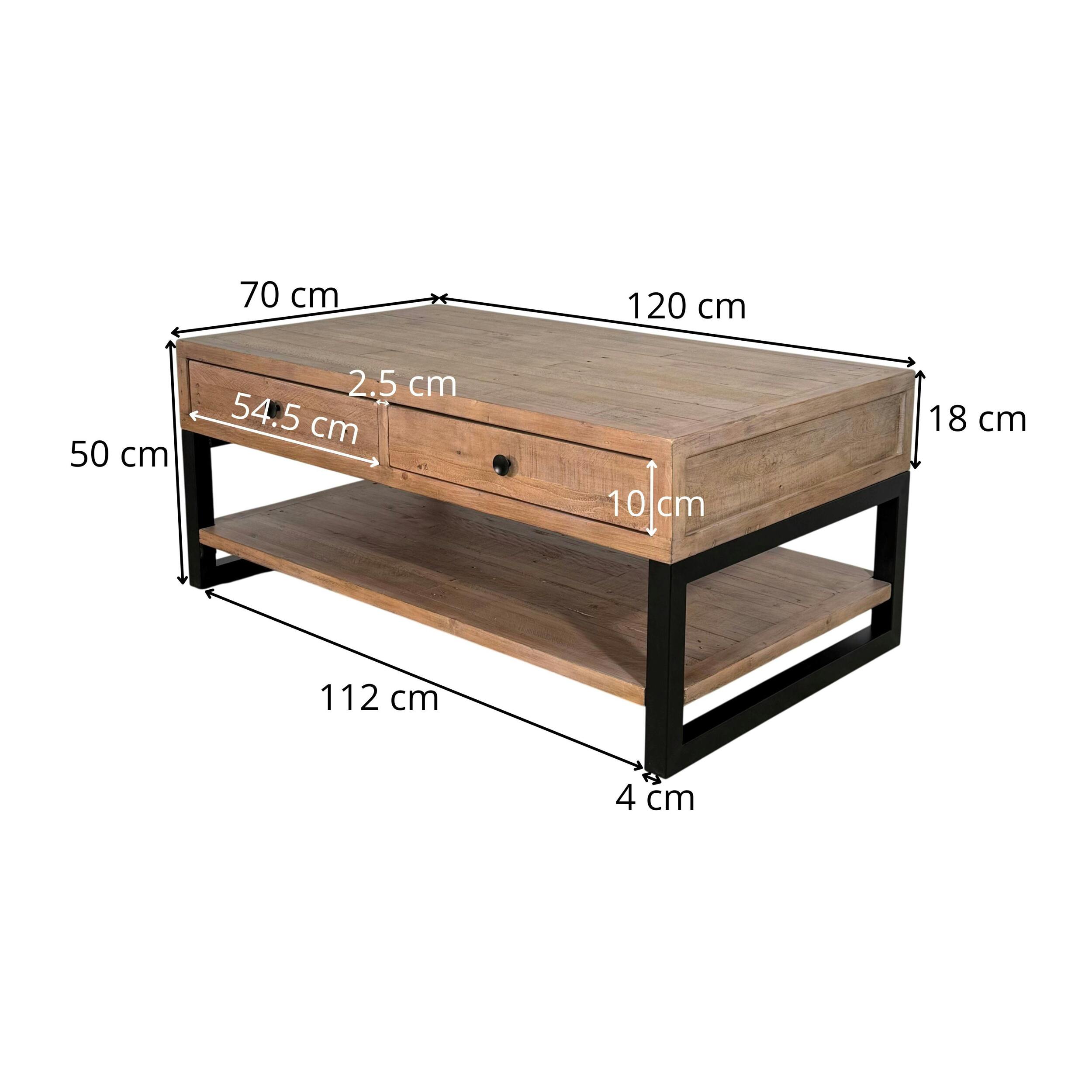 Table basse en bois recyclé AUCKLAND