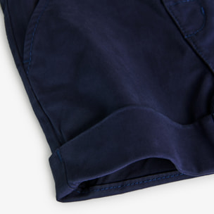 Bermudas niño, satén, cierre de botón, azul marino, 718309