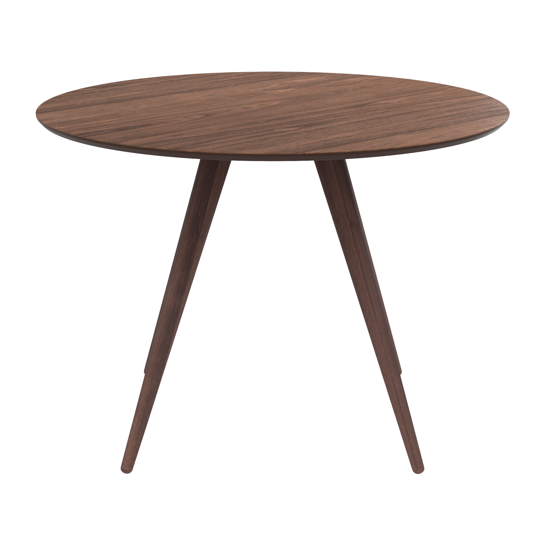 Table ronde 4 personnes en bois foncé finition noyer D105 cm - Liwa