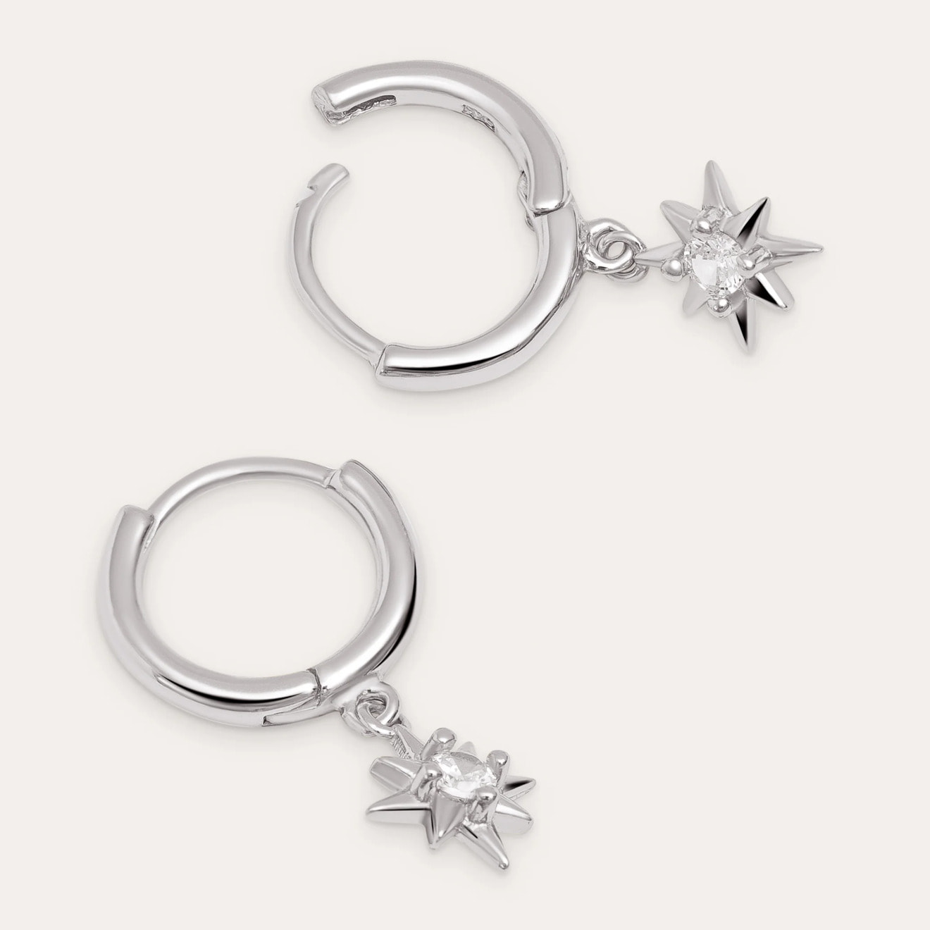 Pendientes Polar Star Plata