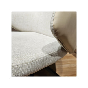 Chaise rotatives 180° avec accoudoirs en tissu et simili - PIPPA