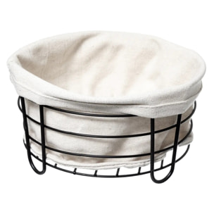 Panier en acier 25cm beige et noir