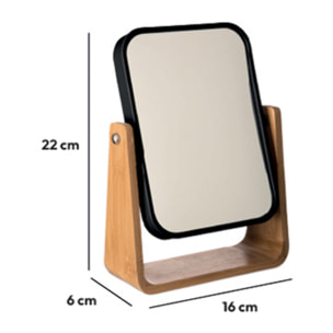 Miroir 16x22 cm bambou Noir Naturéo