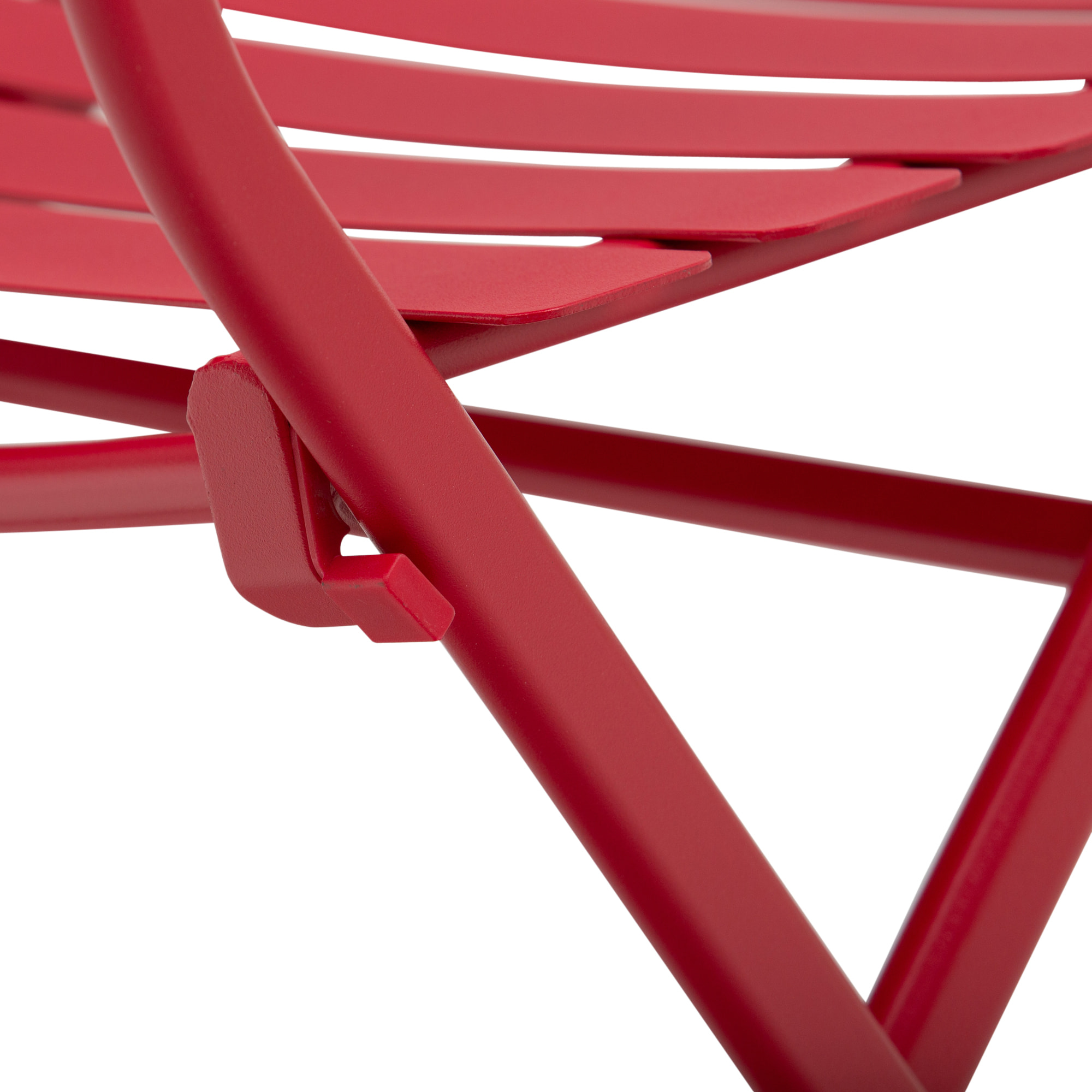 Salon de jardin bistro pliable - table ronde Ø 60 cm avec 2 chaises pliantes - métal thermolaqué rouge