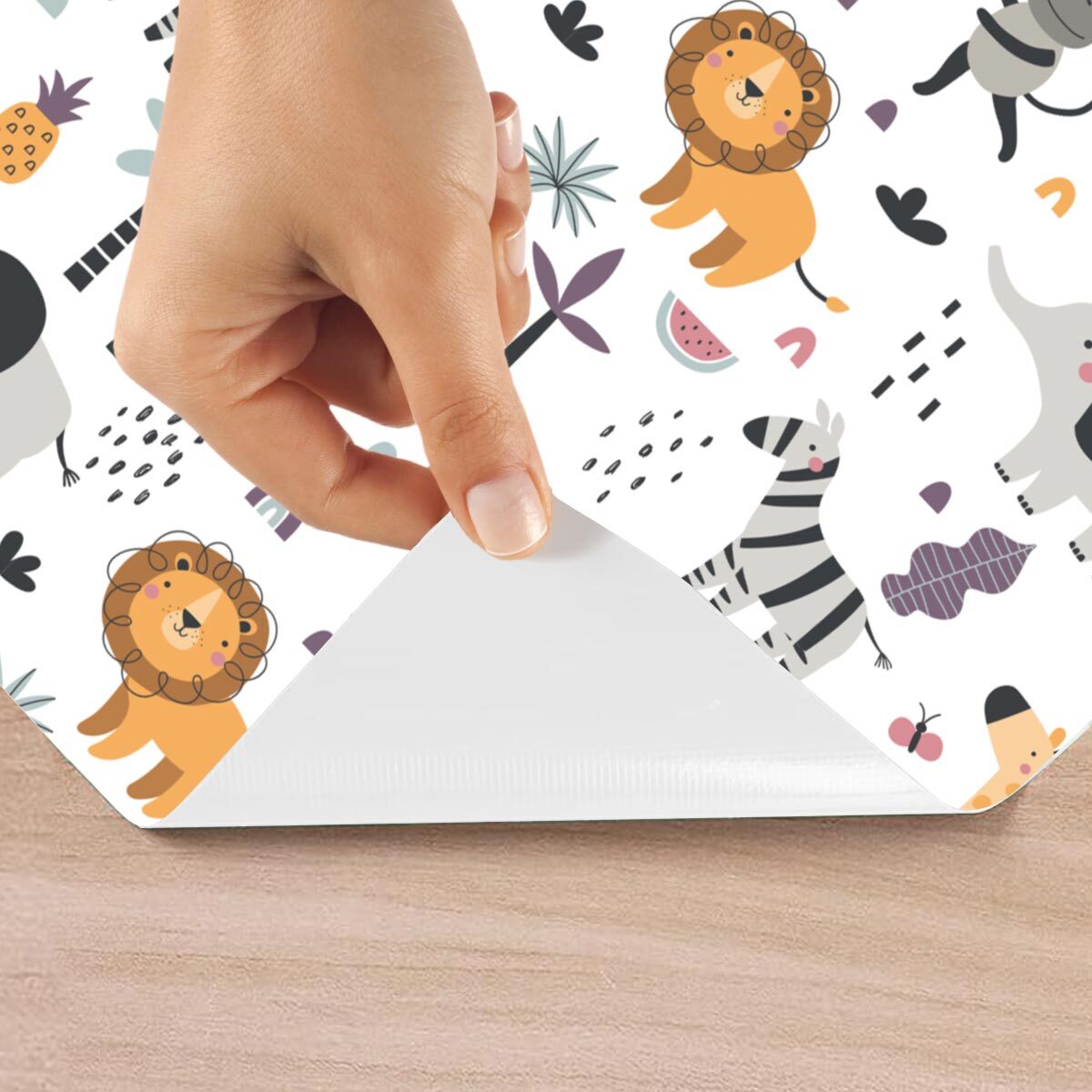 Rouleau revêtement adhésif vinyle au mètre - Sticker lavable Cuisine Meuble Armoire Porte - ANIMAUX DES ÎLES TROPICALES