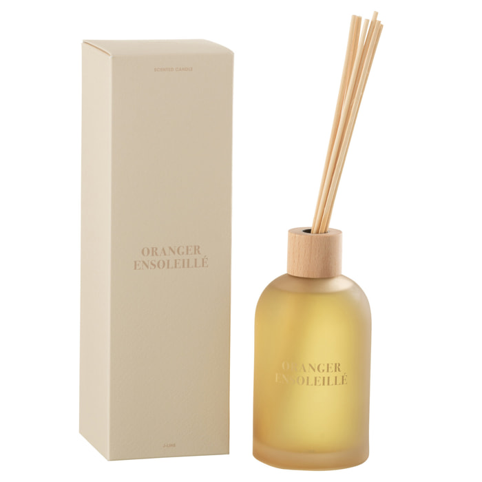 J-Line Bâtonnets parfumés Accords Essentiels - Oranger Ensoleillé - jaune - 250ml