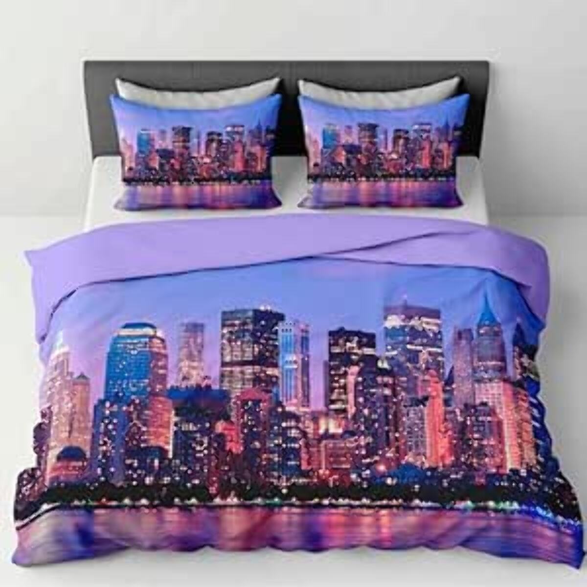 Parure Copripiumino in 100% Cotone con Federe Coordinate, Morbida e Traspirante, Certificata OEKO-TEX, Fantasie Moderne per Camera da Letto