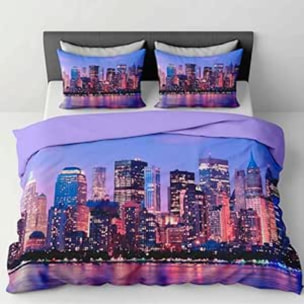 Parure Copripiumino in 100% Cotone con Federe Coordinate, Morbida e Traspirante, Certificata OEKO-TEX, Fantasie Moderne per Camera da Letto