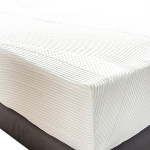Matelas Paris, Soutien Ferme, 24 cm, Mémoire de Forme & Mousse Haute Densité, Fabrication Française, Déhoussable