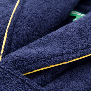 Albornoz s/m 420gsm 100% algodon c/ logo bordado azul marino core benetton