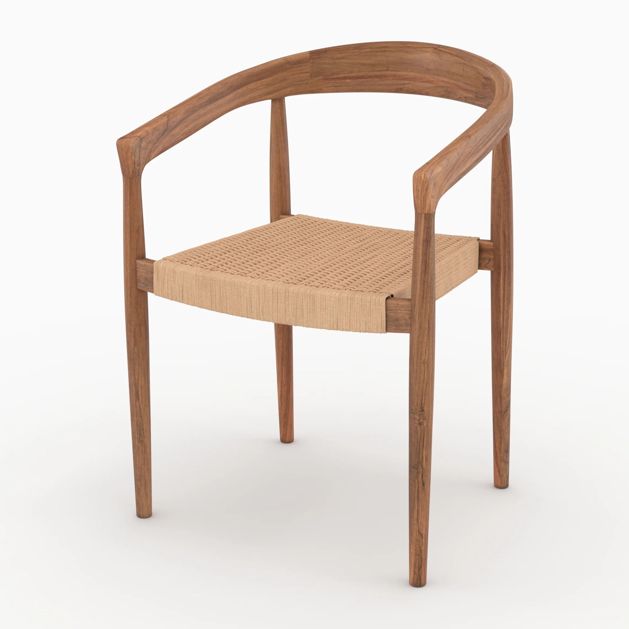 Lot de 2 chaises en bois de teck et corde synthétique - Bali