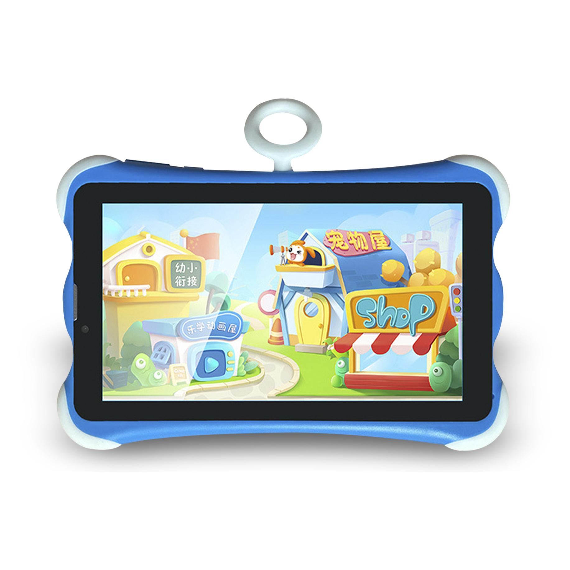 Tablet per bambini K712 3G WiFi. Sistema operativo Android 10. Schermo da 7'' 1024x600px. MTK8321Quad-Core 2 GB di RAM + 16 GB. Doppia fotocamera.