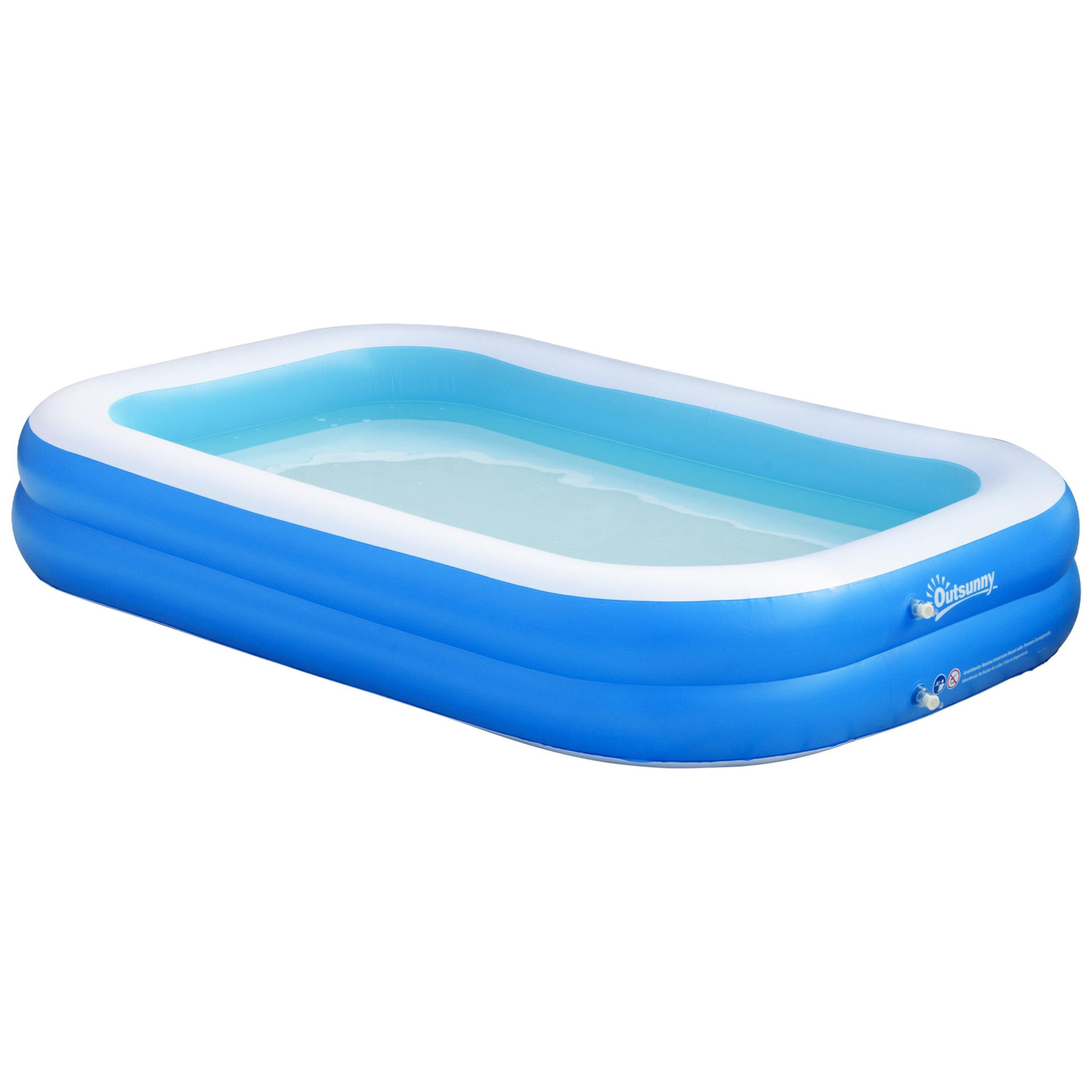 Piscina Hinchable Rectangular 1.300 Litros 262x176x56 cm para Adultos Niños Azul