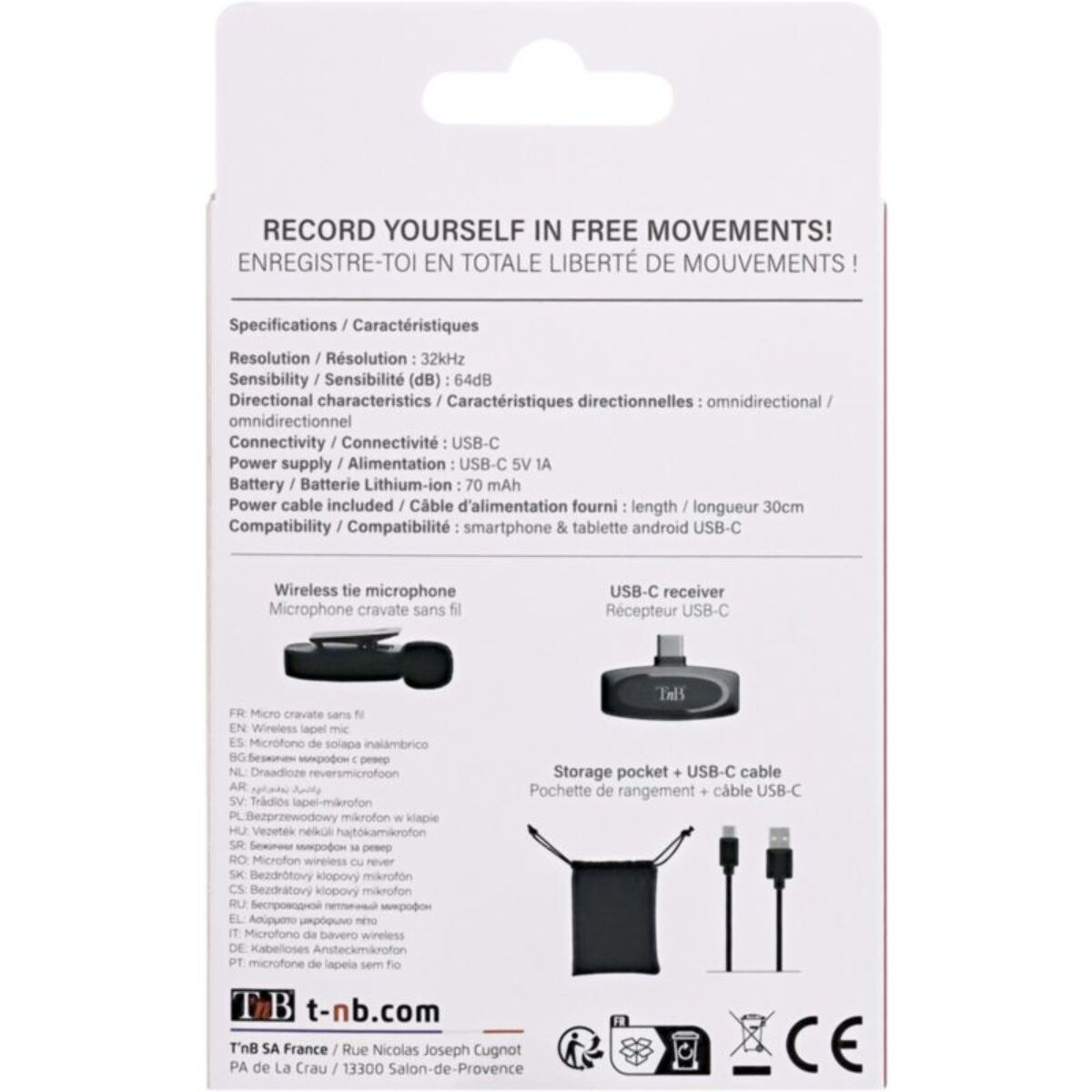 Micro cravate sans fil TNB sans fil noir