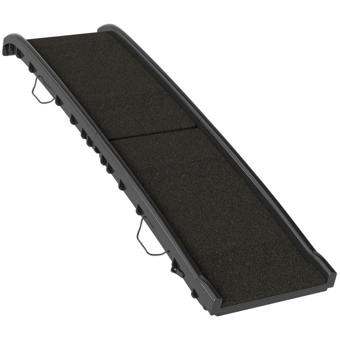 Rampe pliable chien surface antidérapante 155x38x15cm plastique noir