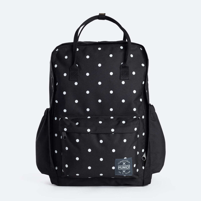 BACKPACK COUR BACKPACK COUR LARGE BLACK WHITE DOTS
