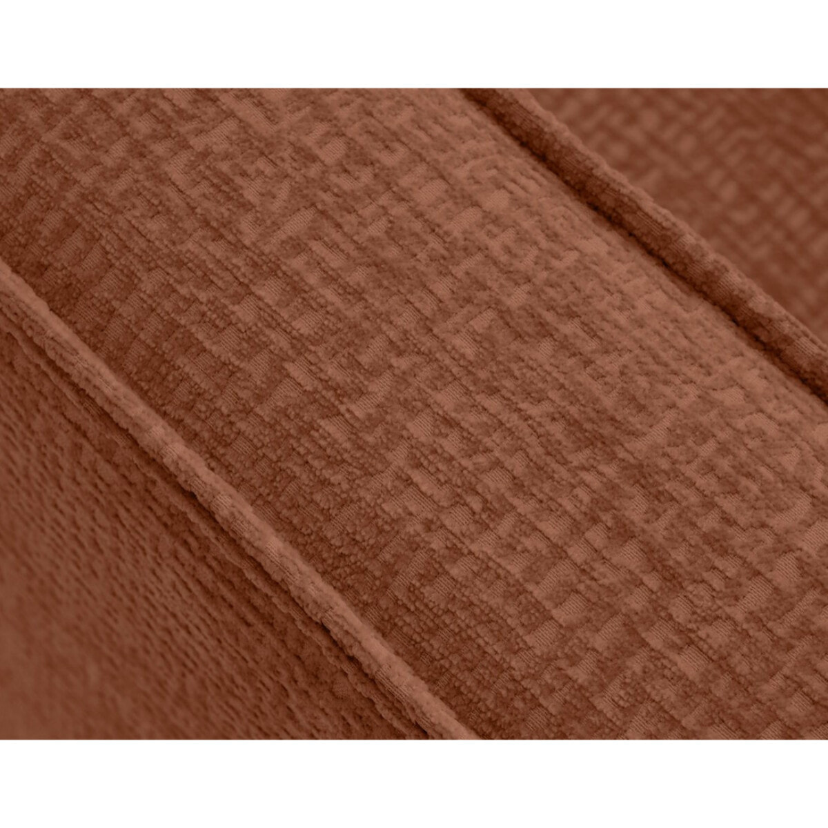 Jake - canapé d'angle gauche 5 places convertible en tissu velours relief - Terracotta