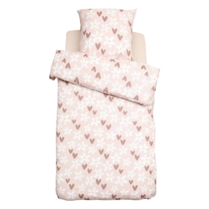 Parure de lit imprimée Billie 140x200 motif cœur